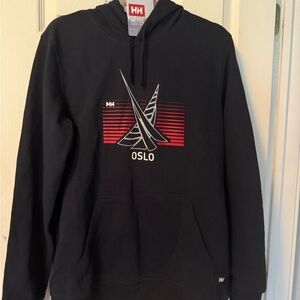 Helly Hansen Navy Hoodie with Red and White Oslo Design